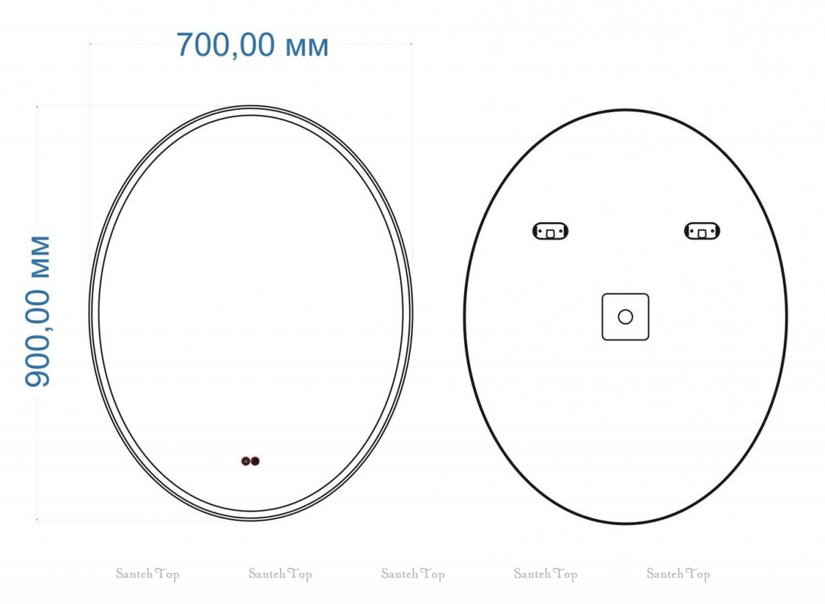 Зеркало ART&MAX PALERMO AM-Pal-700-900-DS-F-H 70х90 см, с подсветкой и  подогревом в Santehtop (Саратов)